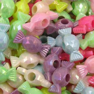 ENTREMEIO BALA INFANTIL IRISADA 10X24MM EM ACRILICO COM 50GR