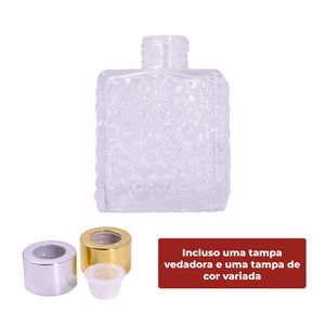 Frasco De Vidro Para Aromatizador R28/410 Quadrado Craquelado 200Ml