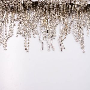 ROLO FRANJA DE STRASS COM TULE 10CM EM ACRILICO COM 4,5 METROS