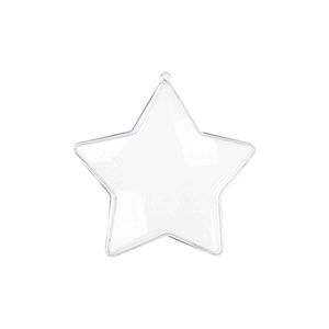 Estrela De Natal 8Cm Em Plástico Com 05 Peças