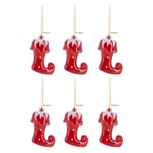 Enfeite Decorativo Natalino Bota De Elfo 07X05x03cm Em Plastico Com 04 Peças