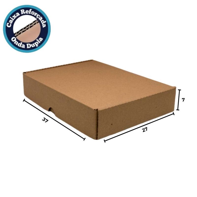 Caixa De Papelão Reforçada Para Correios Media 37X27x07-1764937142993