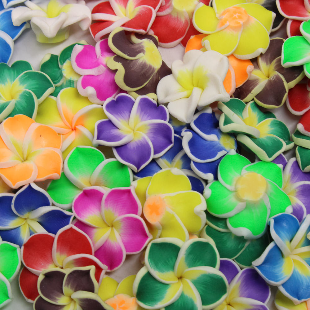 Aplique Flor 20Mm Em Pvc Com 10 Peças