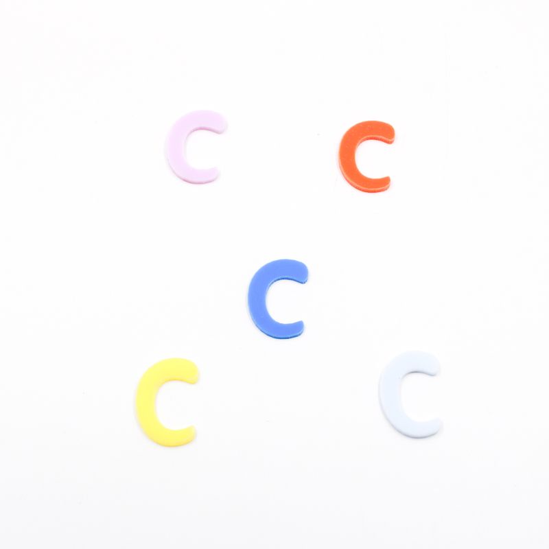 APLIQUE-LETRA-C-33MM-EM-ACRILICO-COM-05-PECAS---103---COLORIDO-103