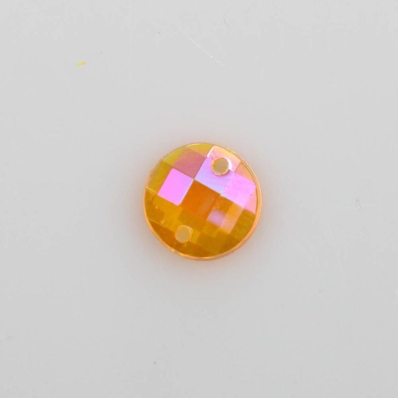 CHATON-PARA-COSTURA-REDONDO-SEXTAVADO-IRISADO-10MM-EM-ACRILICO-COM-250GR-921C---LARANJA-AB