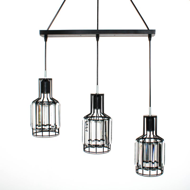LUSTRE-3-PENDENTES-GAIOLA-50X33X19CM-METAL-225---PRETO-225
